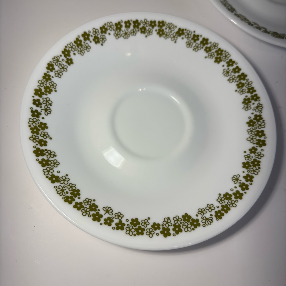 Corelle Spring Blossom Flat Cups Saucers Set Of 4 Crazy Daisy By Corning USA - Picture 4 of 14